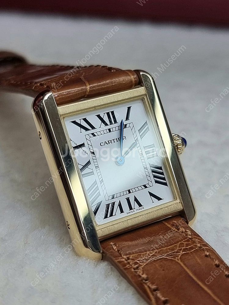 [까르띠에 풀세트] 탱크솔로 18K 옐로우골드 SM 시계 (남녀공용) 21년식--0