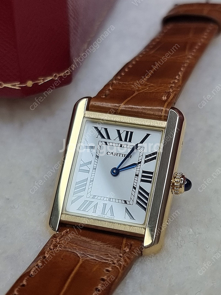 [까르띠에 풀세트] 탱크솔로 18K 옐로우골드 SM 시계 (남녀공용) 21년식--1