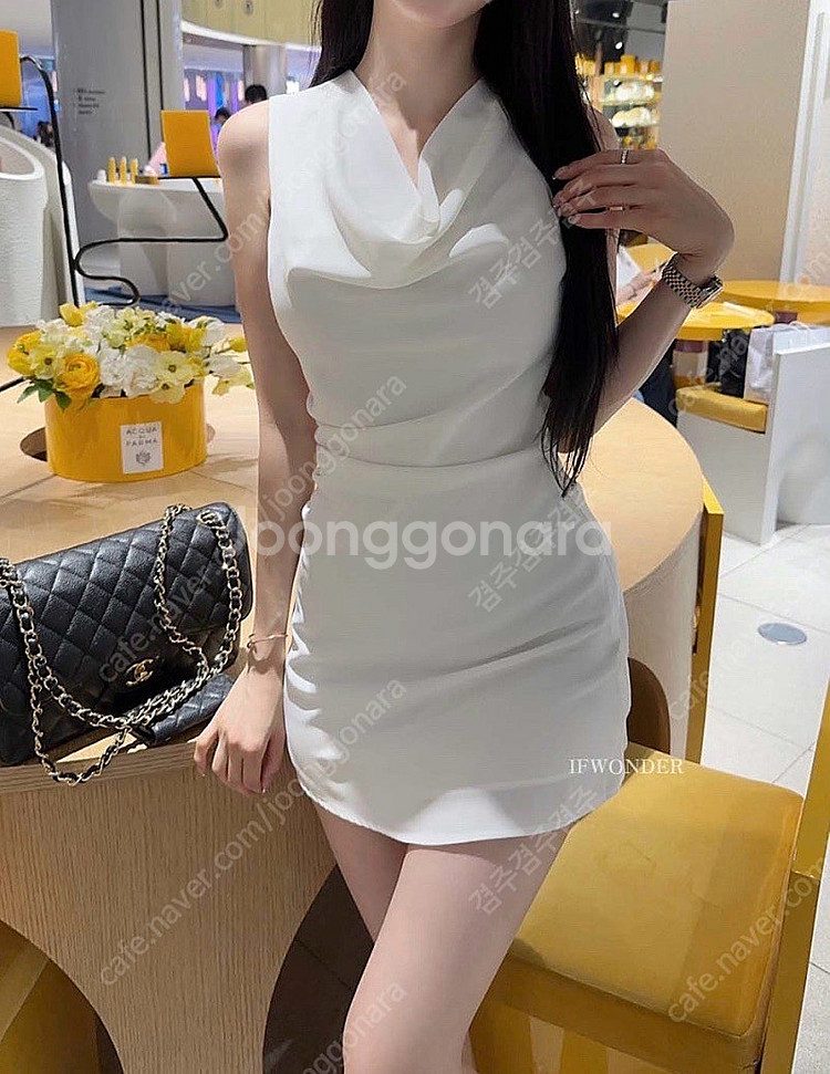 [이프원더] 퓨어링 셔링 미니 원피스 판매합니다.--1