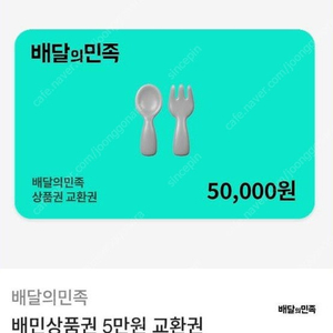 배달의민족 5만원상품권 2장