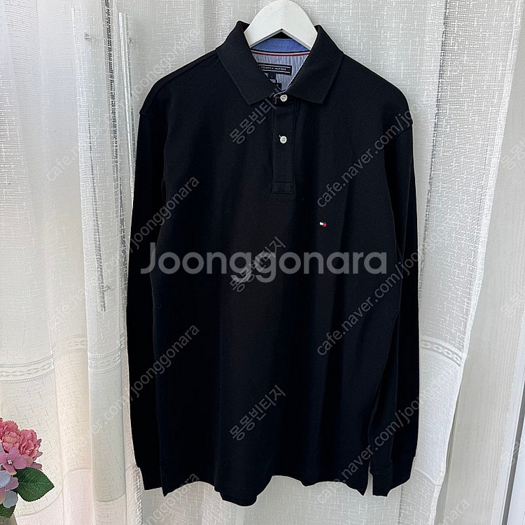 새상품 타미힐피거 블랙 카라PK티셔츠 라지--9