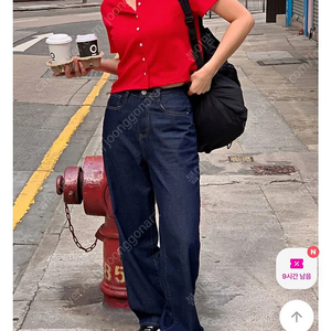 핫핑 빅사이즈 여성 반팔 레드 가디건
