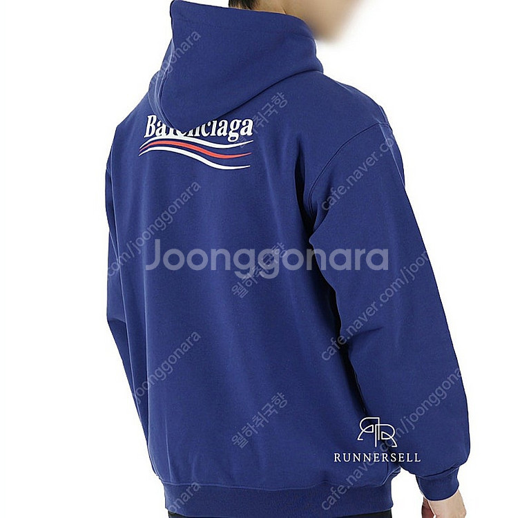 발렌시아가 폴리티컬 캠페인 웨이브 후드 퍼시픽블루 L ...--0