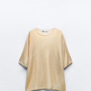 자라 메탈릭 니트 탑 반팔 티셔츠 M