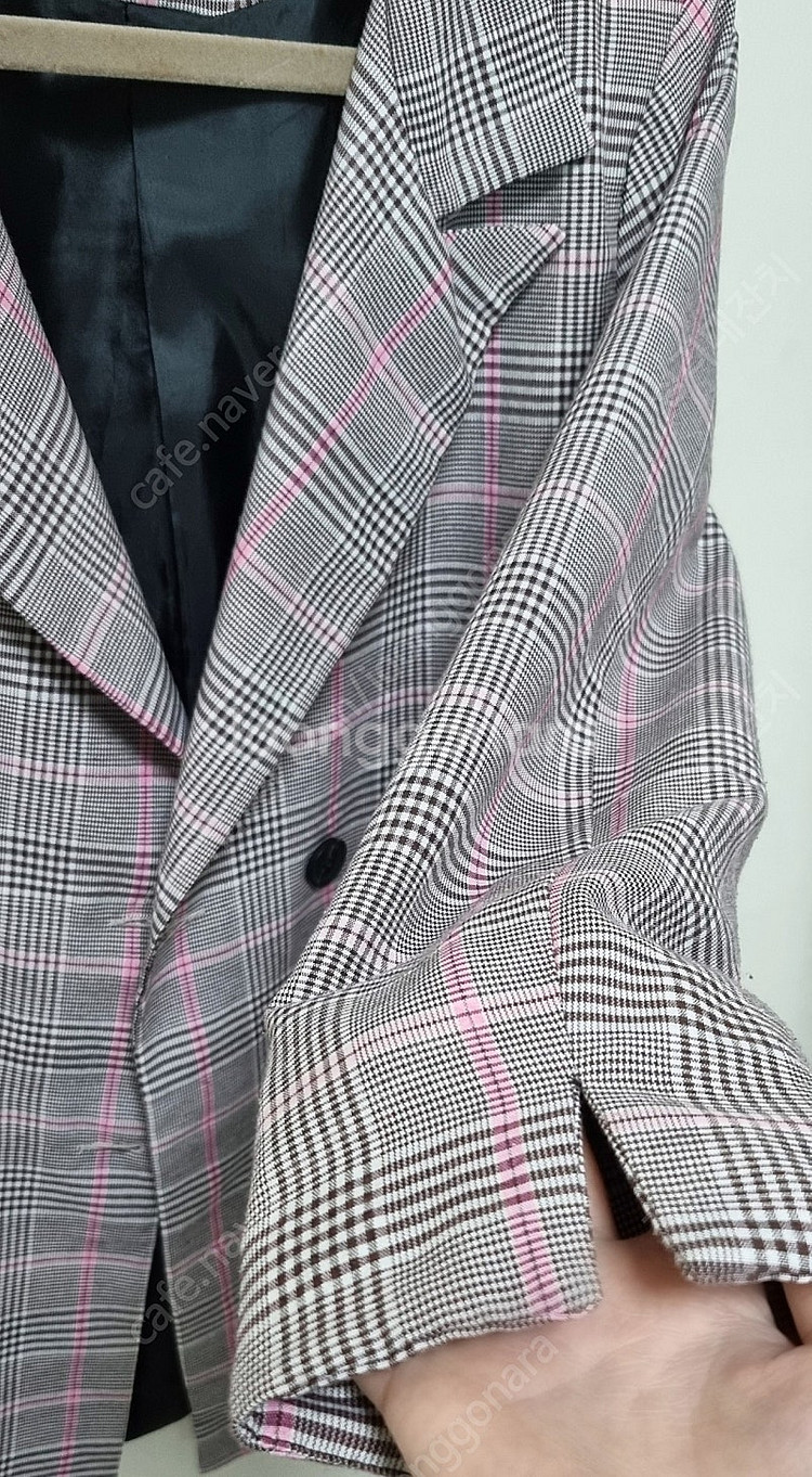 샐리 더블버튼 체크 자켓--5