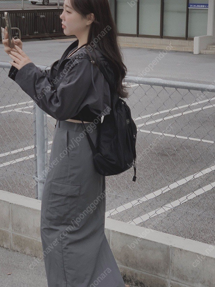 하비언니 MADE 나일론 카고 포켓 롱스커트 이미지