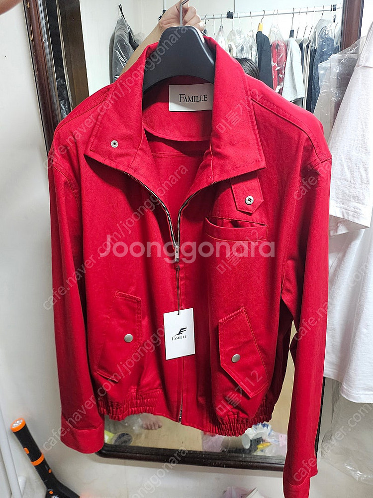 파밀레 헤링턴 자켓 레드 싸게 새상품팝니다--0