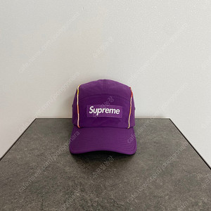 슈프림 파이핑 퍼플 박스로고 캠프캡 모자