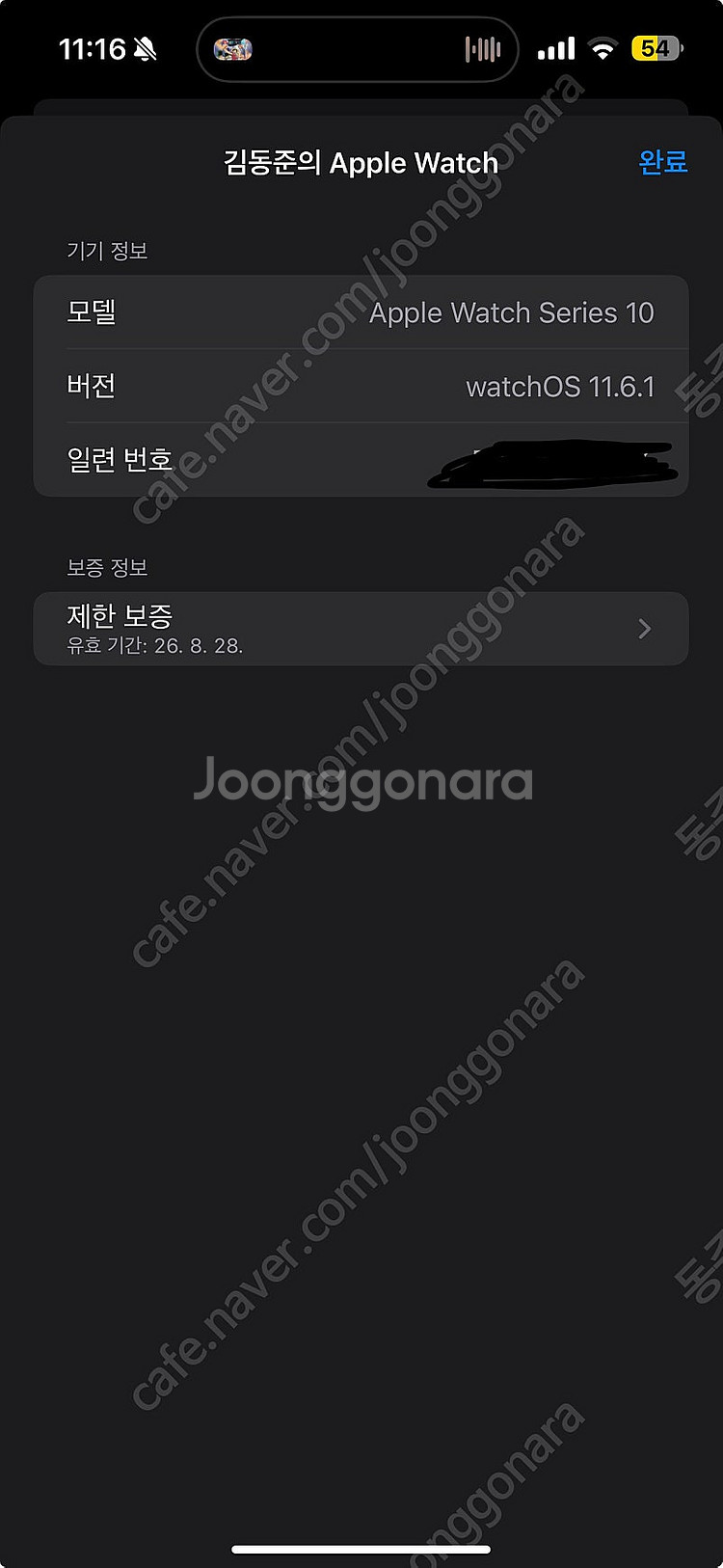 애플워치10 46mm gps+셀룰러 슬레이트 티타늄--7