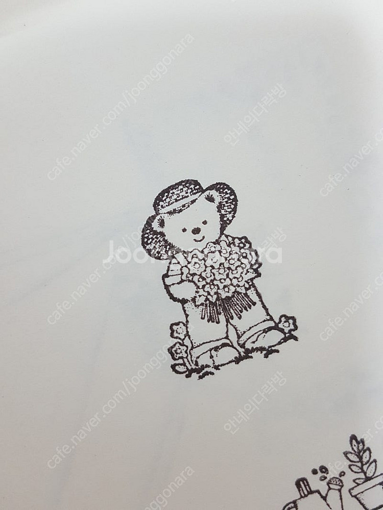 미국 히어로아츠 빈티지 스탬프 다꾸 식물 테디베어 꽃--5