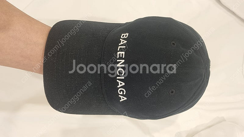 정품 발렌시아가 검정 모자--0