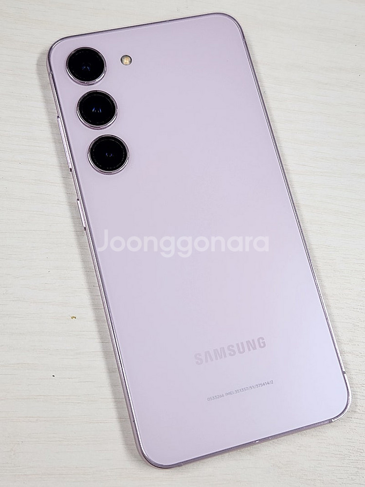 갤럭시S23 라벤더 256용량 무잔상 미파손 깨끗한 단말기 특A급 깨끗한단말기 37만 판매해요--2