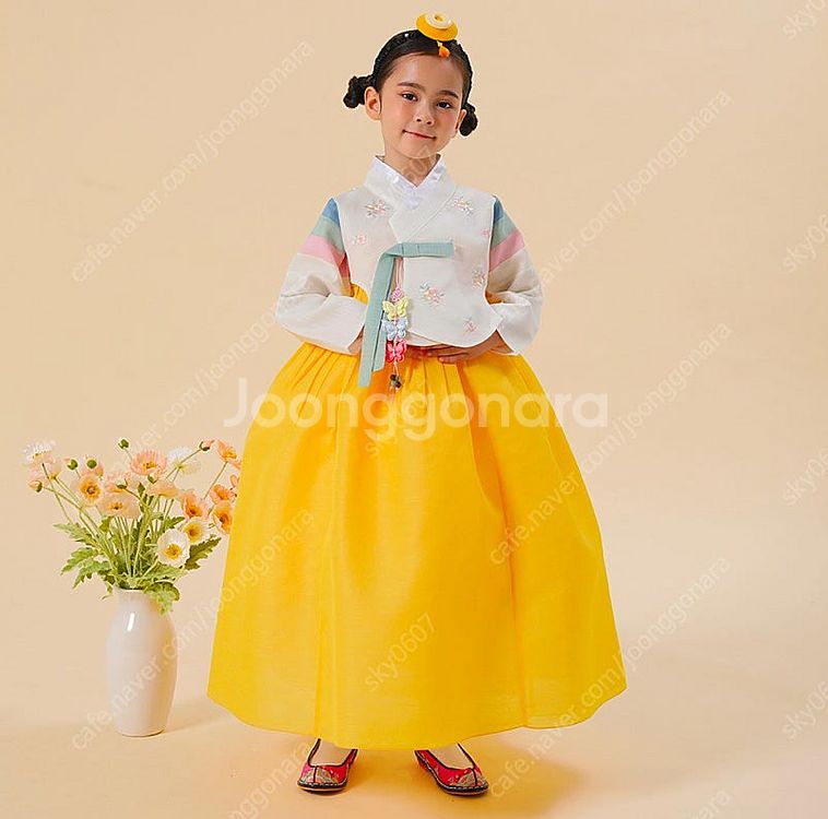 반택포함)아가명주 여아 한복 + 한복머리띠--1