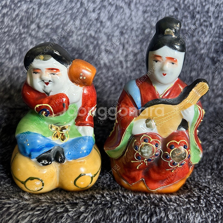 빈티지 일본 구타니 도자기 인형 재물운 칠복신 피겨린--0