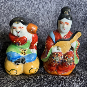 빈티지 일본 구타니 도자기 인형 재물운 칠복신 피겨린