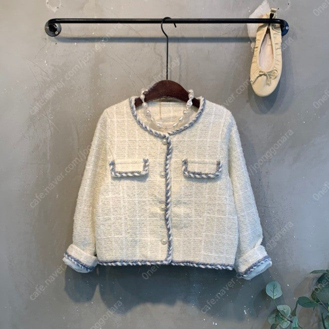 [새상품] 아이보리 포인트 트위드자켓--8