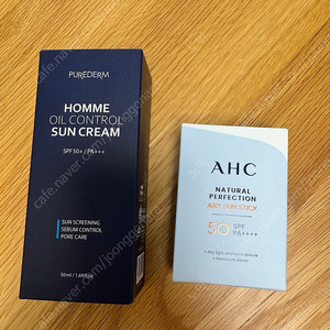퓨어덤 옴므 선크림 & AHC 선스틱