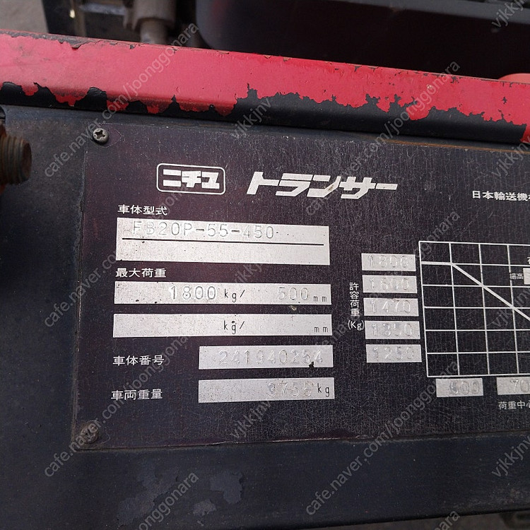 니찌유 전동지게차 2.0톤 2단 4000MM 중고 545AH 상품고용량베터리 이미지