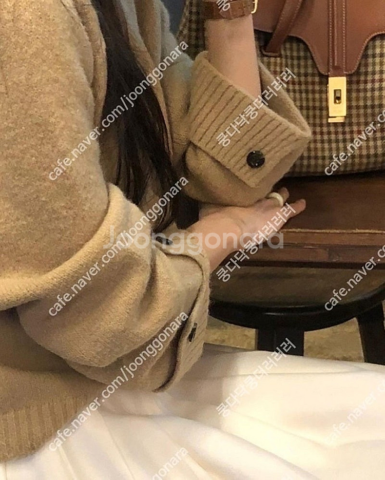 objet 오브제 레이 울 가디건 긴팔 브이넥 소매트임...--3
