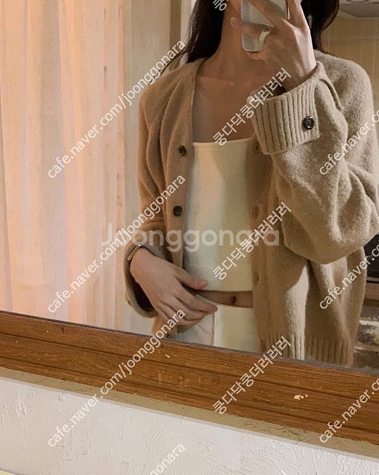 objet 오브제 레이 울 가디건 긴팔 브이넥 소매트임...--4