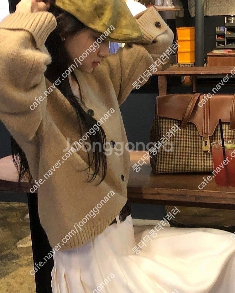 objet 오브제 레이 울 가디건 긴팔 브이넥 소매트임...--6