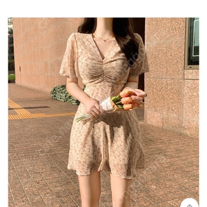 히니크 플라워 미니 쉬폰원피스