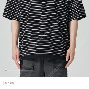 [S,105] 준지 23SS 스트라이프 폴로 카라티 그레이