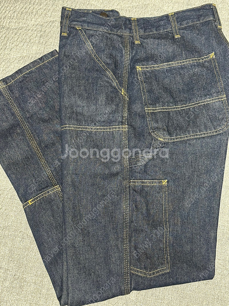 [30x32] 칼하트 WIP 스미스 데님 더블 니 팬츠 블루--4