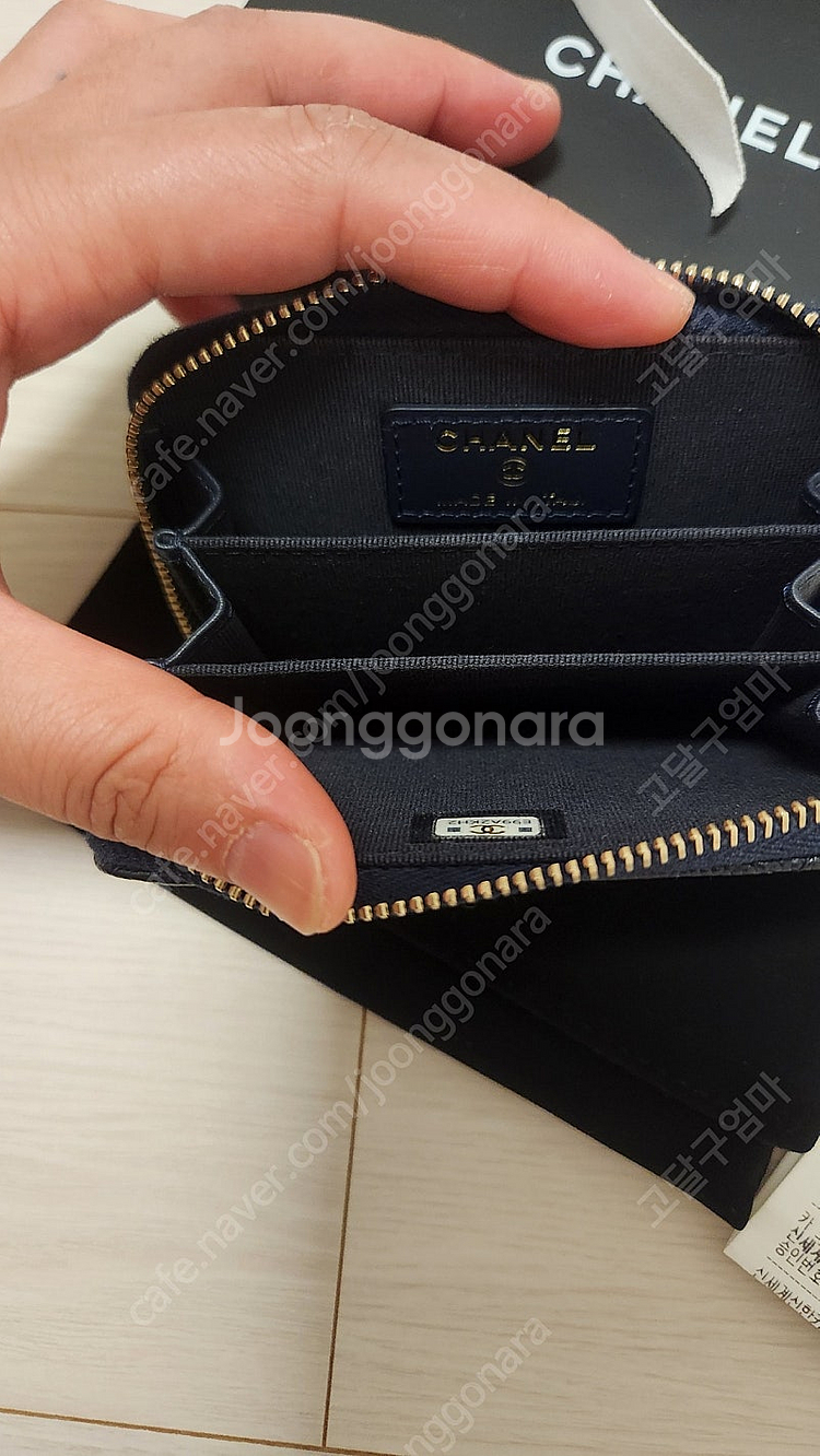 샤넬 클래식 캐비어 cc 로고 동전 카드 지갑--5