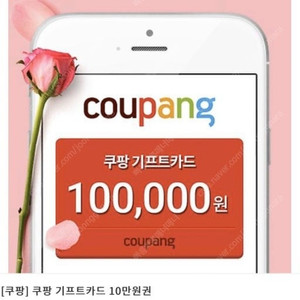 쿠팡 기프트카드 10만원권 95000원에 팝니다 2장 있습니다