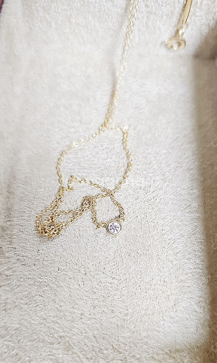 티파니 엘사퍼레티 다이아몬드 바이 더 야드 목걸이 옐로우 골드 거의 새제품 0.12 /0.44 티파니 베젤--6