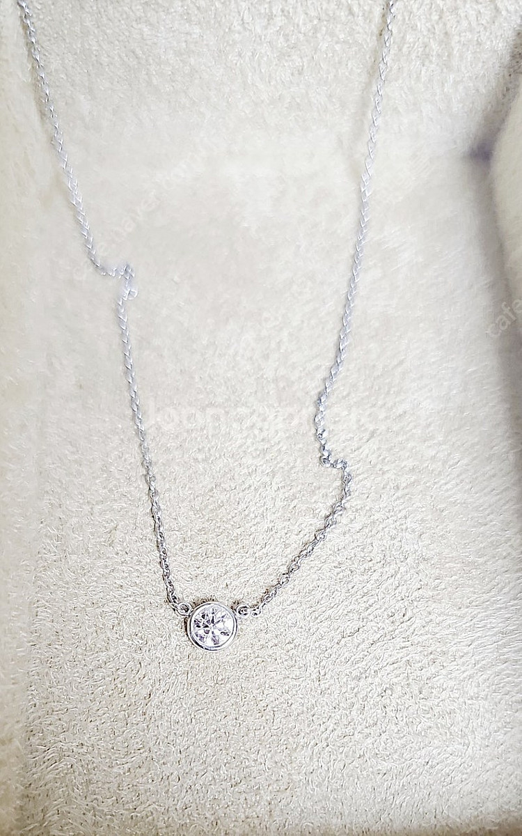 티파니 엘사퍼레티 다이아몬드 바이 더 야드 목걸이 옐로우 골드 거의 새제품 0.12 /0.44 티파니 베젤--7