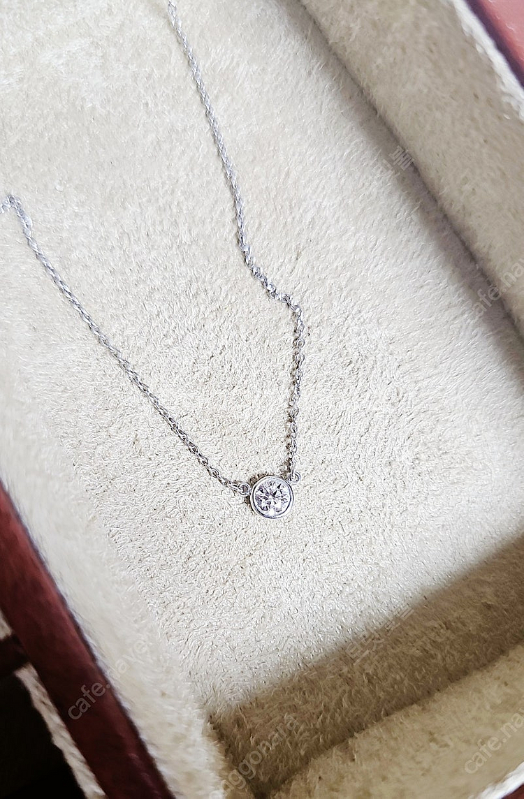 티파니 엘사퍼레티 다이아몬드 바이 더 야드 목걸이 옐로우 골드 거의 새제품 0.12 /0.44 티파니 베젤--8