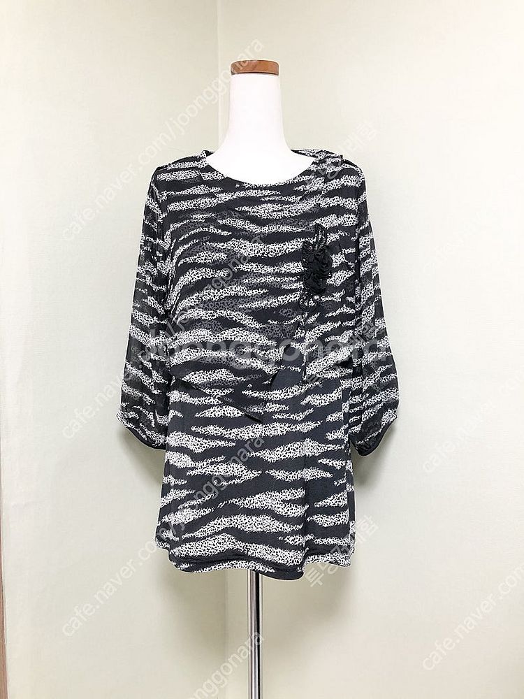 XL 칠부소매 쉬폰 롱 블라우스/새거수준--0