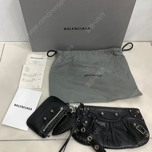 발렌시아가 르카골 미니 멀티 파우치 블랙&실버 클러치 백 가방