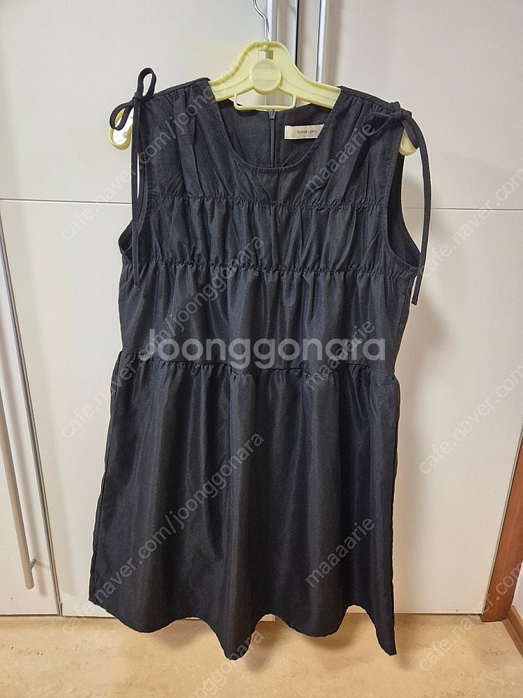 여성 셔링 어깨끈 캉캉 미니 민소매 휴양지 휴가 원피스--2