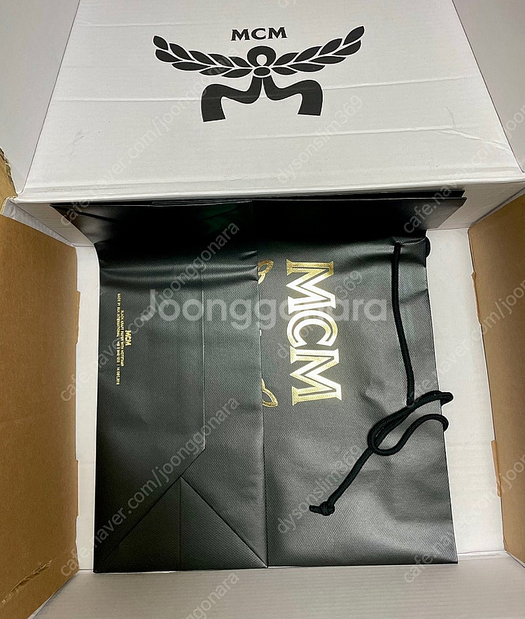 MCM 뮌헨 빈티지 데님 자카드 라지 토트백--1