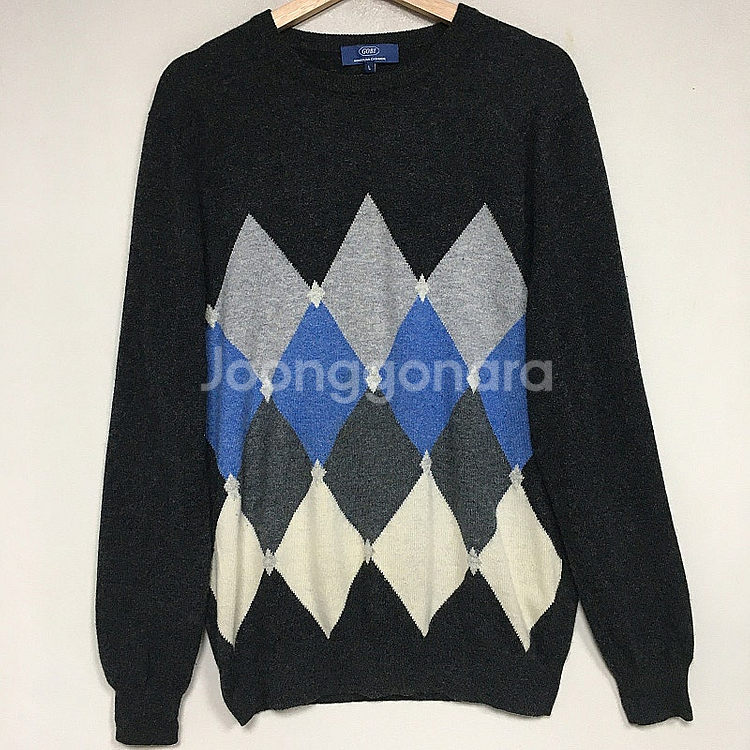 GOBI 고비 아가일 캐시미어 100 니트 L / 랑방 마인 오브제 타임 럭키슈에뜨 산드로 마쥬 오르 시에 시스템--0