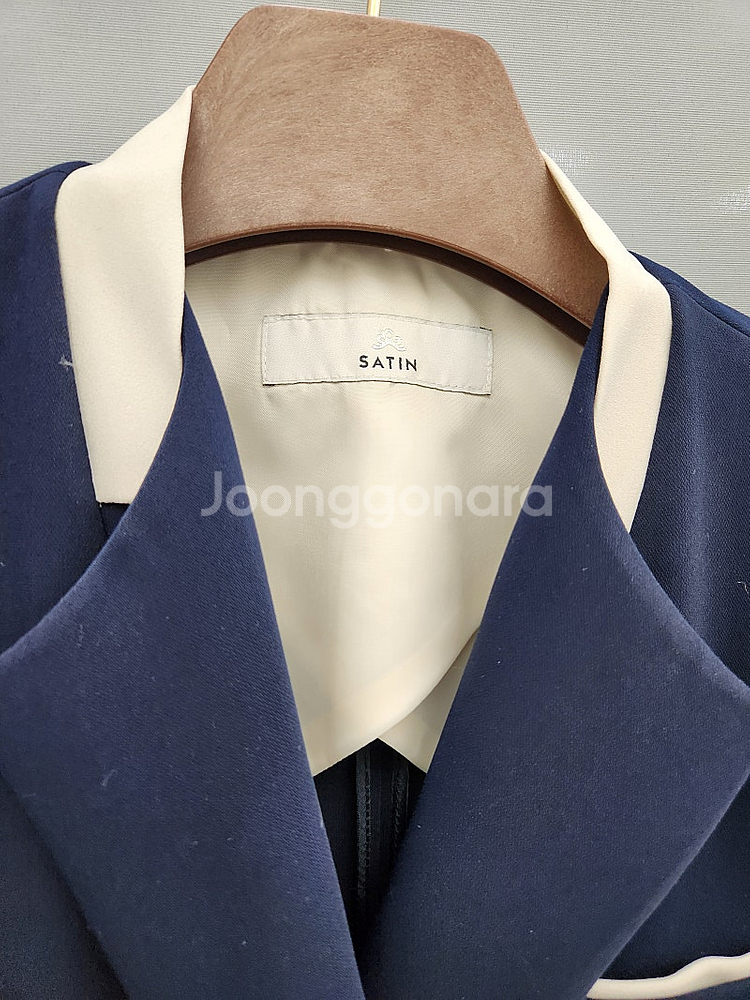 샤틴 SATIN 네이비 더블자켓/한섬 타임 마인 미샤 ...--8