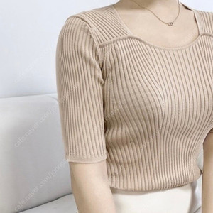 메르시비앙 메비 소피 반팔 니트 핑크베이지 F사이즈
