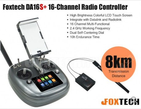 (미사용) RC드론조종기 팝니다. Foxtech DA16S+ 16채널 무선 컨트롤러 / 농업용,교육용,산업용--1