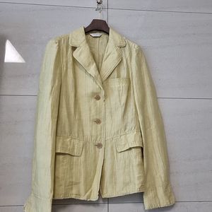 한섬 타임 TIME 옐로우 린넨 블레이저 자켓 (Made in Italy)