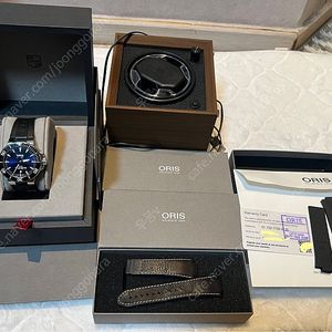 오리스 애커스 딥블루 43.5mm 러버+정품 가죽밴드등