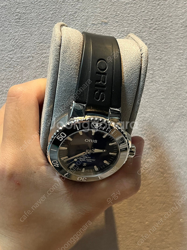오리스 애커스 딥블루 43.5mm 러버+정품 가죽밴드등--3