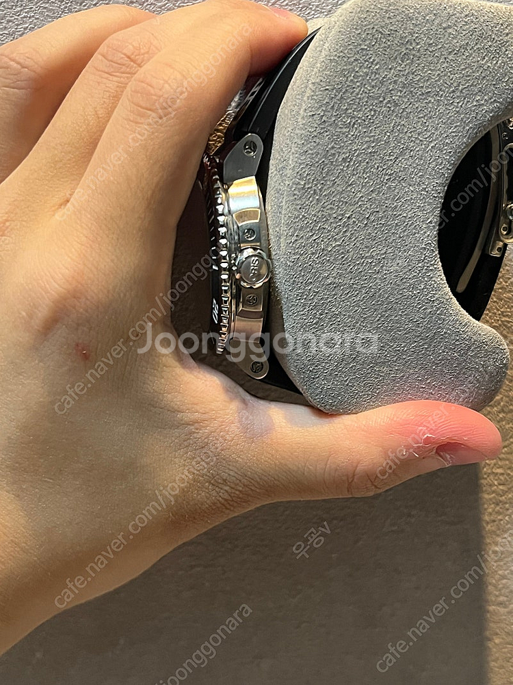 오리스 애커스 딥블루 43.5mm 러버+정품 가죽밴드등--6