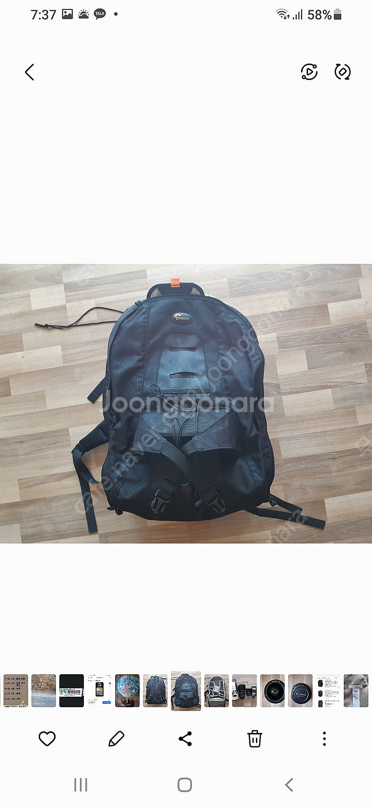 카메라 배낭팝니다 로우프로 택배비 포함 80.000원--0