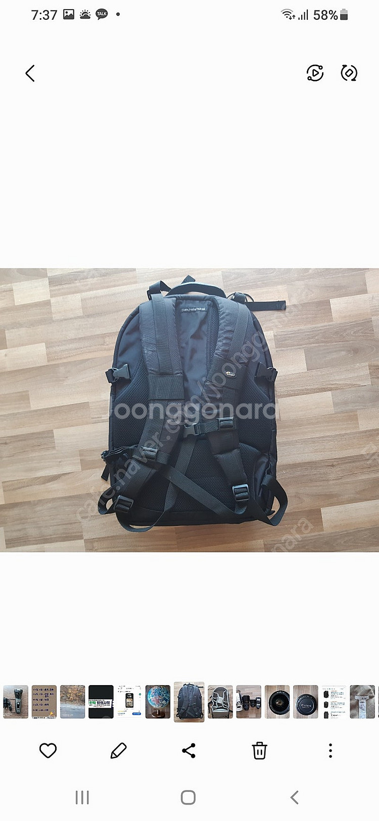 카메라 배낭팝니다 로우프로 택배비 포함 80.000원--1