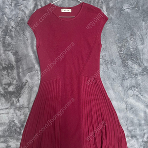 한섬 마인 니트 원피스 버건디 정품