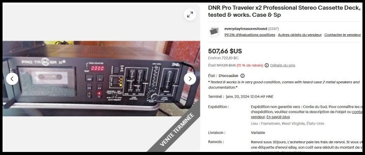 DNR PRO TRAVELER X2 스테레오 카세트 데크, 사내 방송장비, 고순도 무산소 동선 이미지