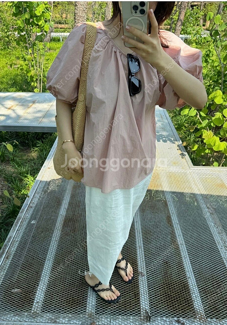 퍼프블라우스 리본블라우스 유메르 그레이룸 리앙쥬 던스트 어라운드율 어그스트--1